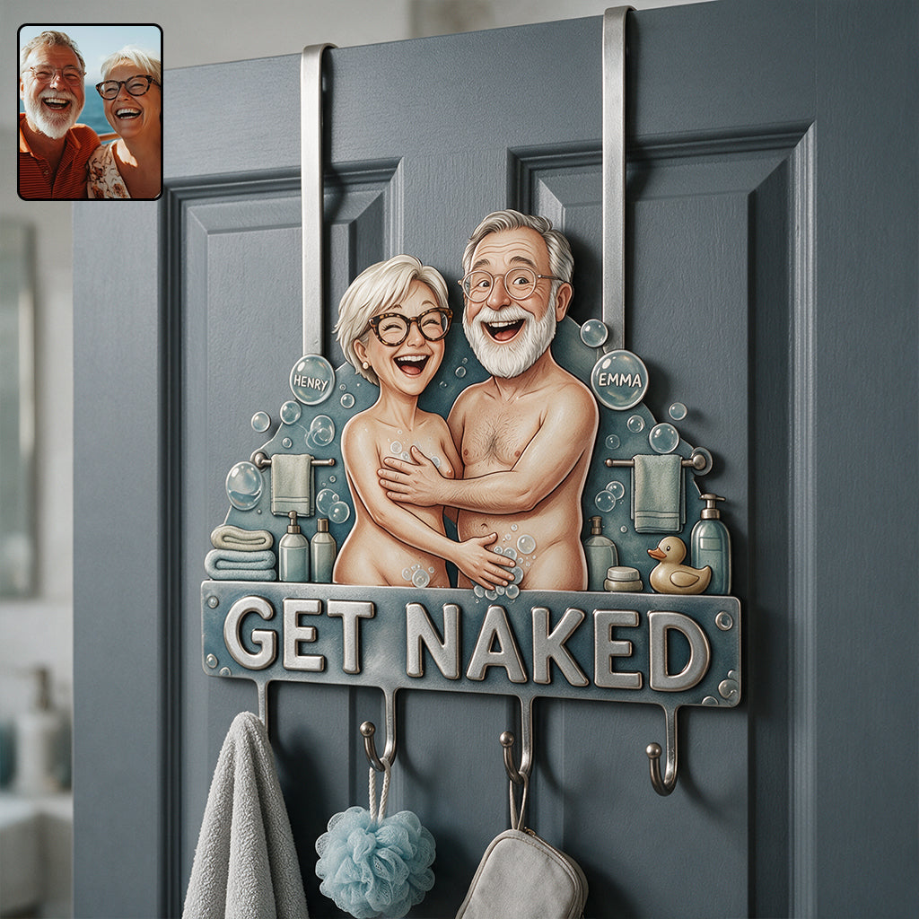 Get Naked - Personalized Spicy Couple Metal Door Hooks