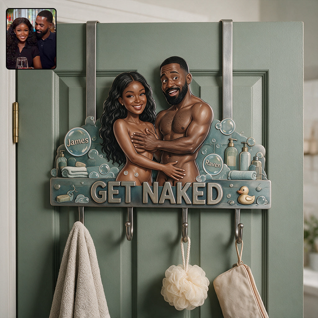 Get Naked - Personalized Spicy Couple Metal Door Hooks