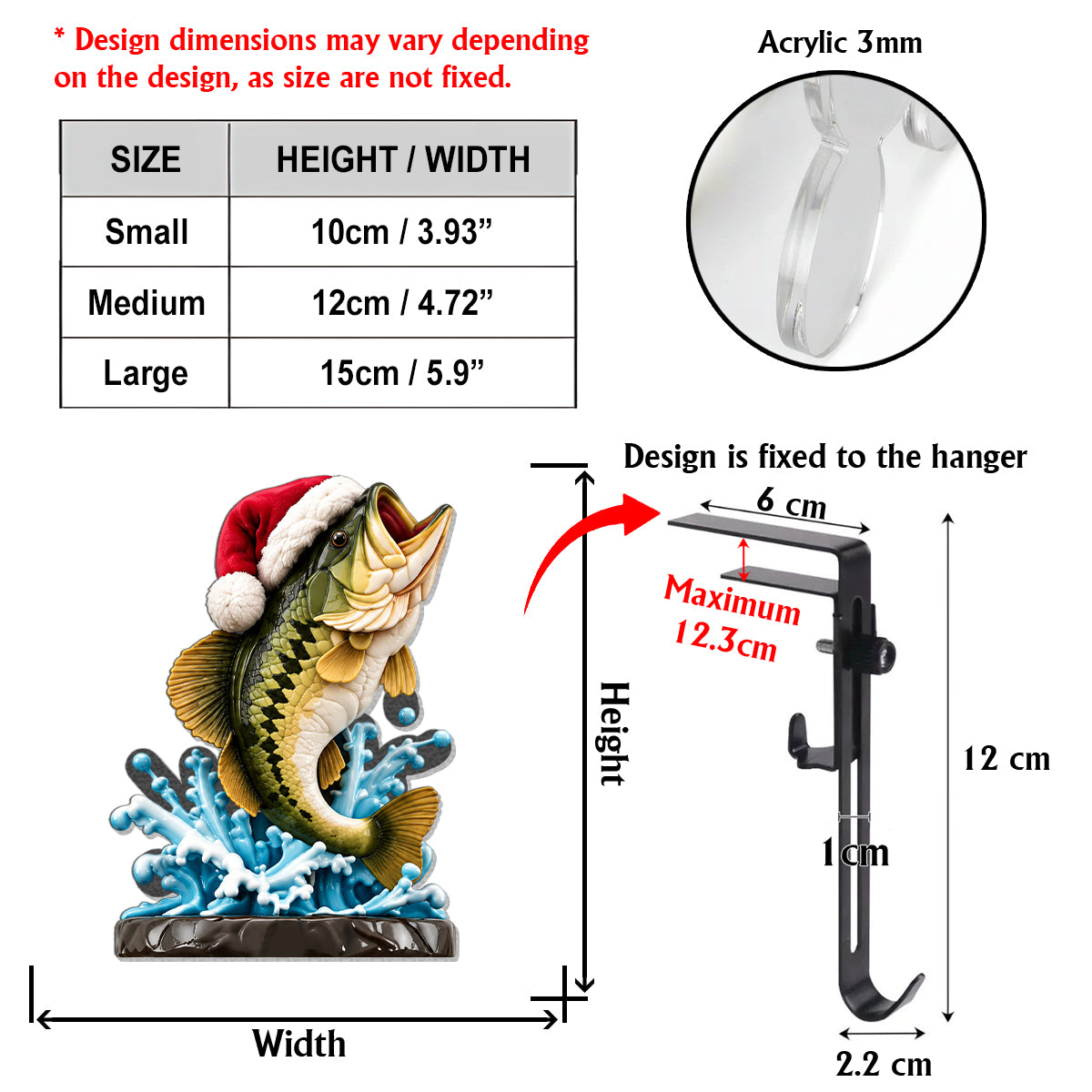 Frohe Fischmas Weihnachtsgeschenk für Angelliebhaber - Personalisierte Weihnachtsstrumpf mit Hänger