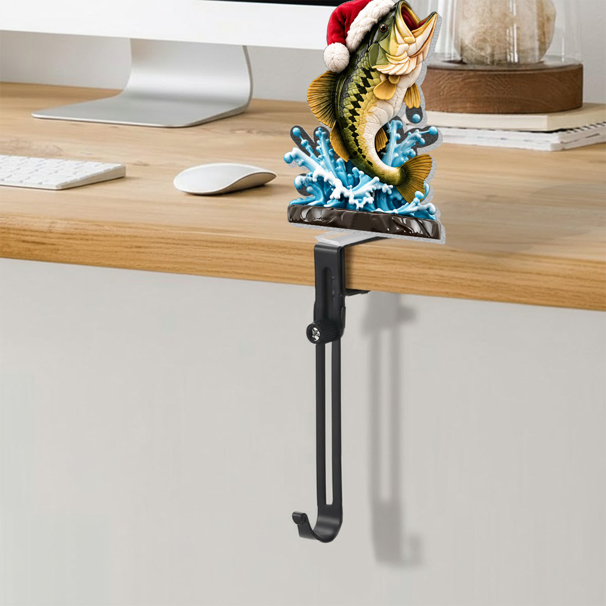 Frohe Fischmas Weihnachtsgeschenk für Angelliebhaber - Personalisierte Weihnachtsstrumpf mit Hänger