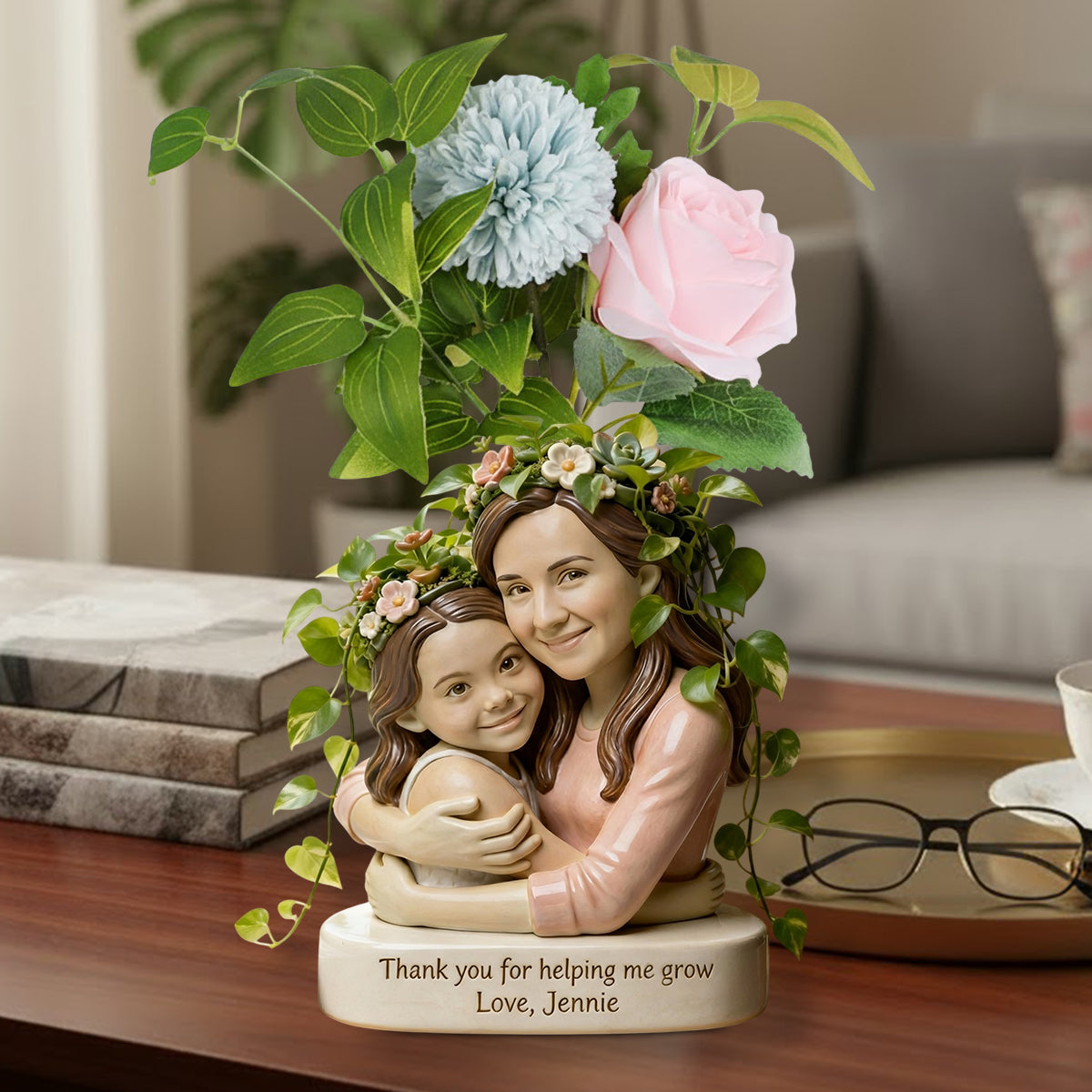Individuell gestaltbare Acryl-Blumenvase nach Foto – personalisierte Gartenvase in Sonderform