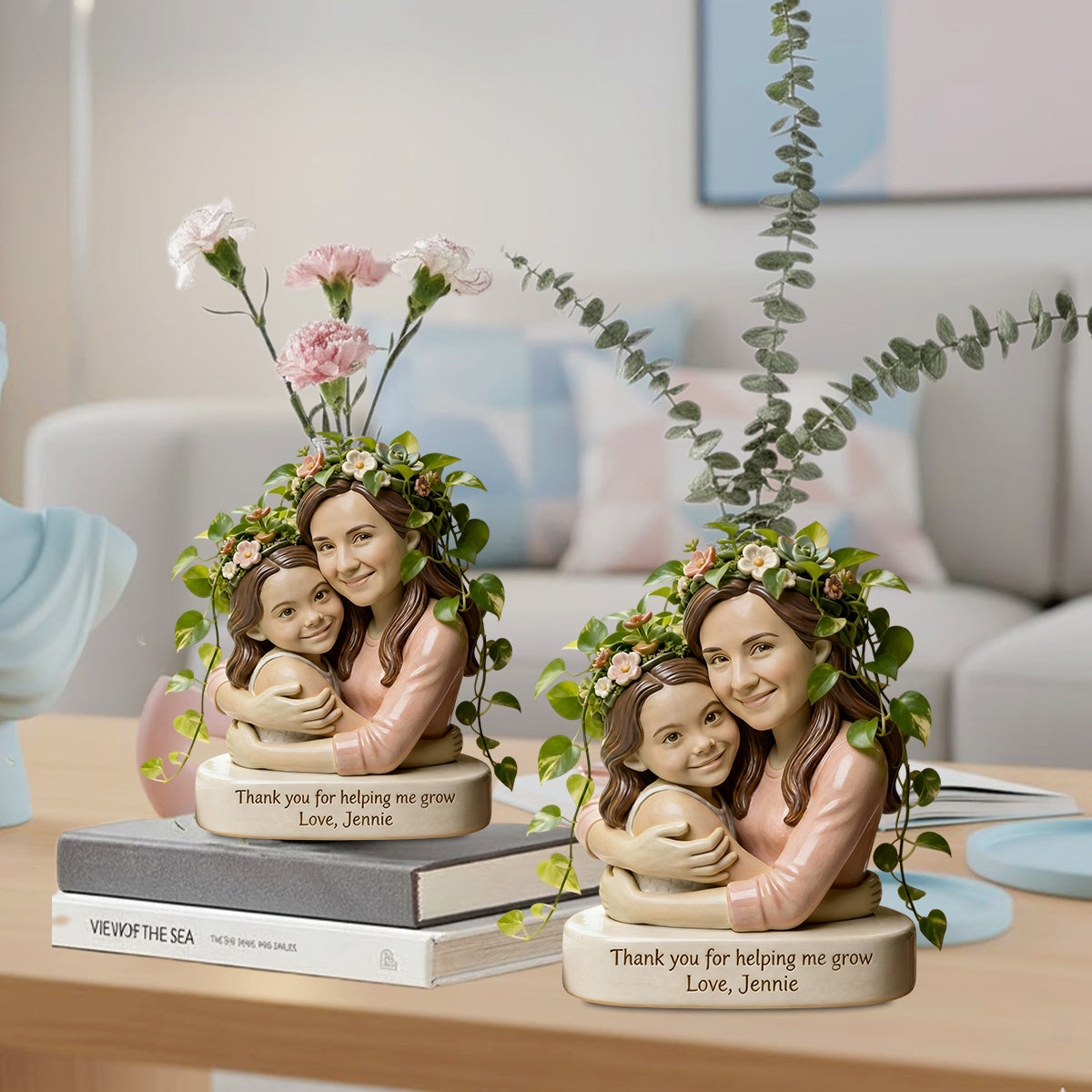 Individuell gestaltbare Acryl-Blumenvase nach Foto – personalisierte Gartenvase in Sonderform