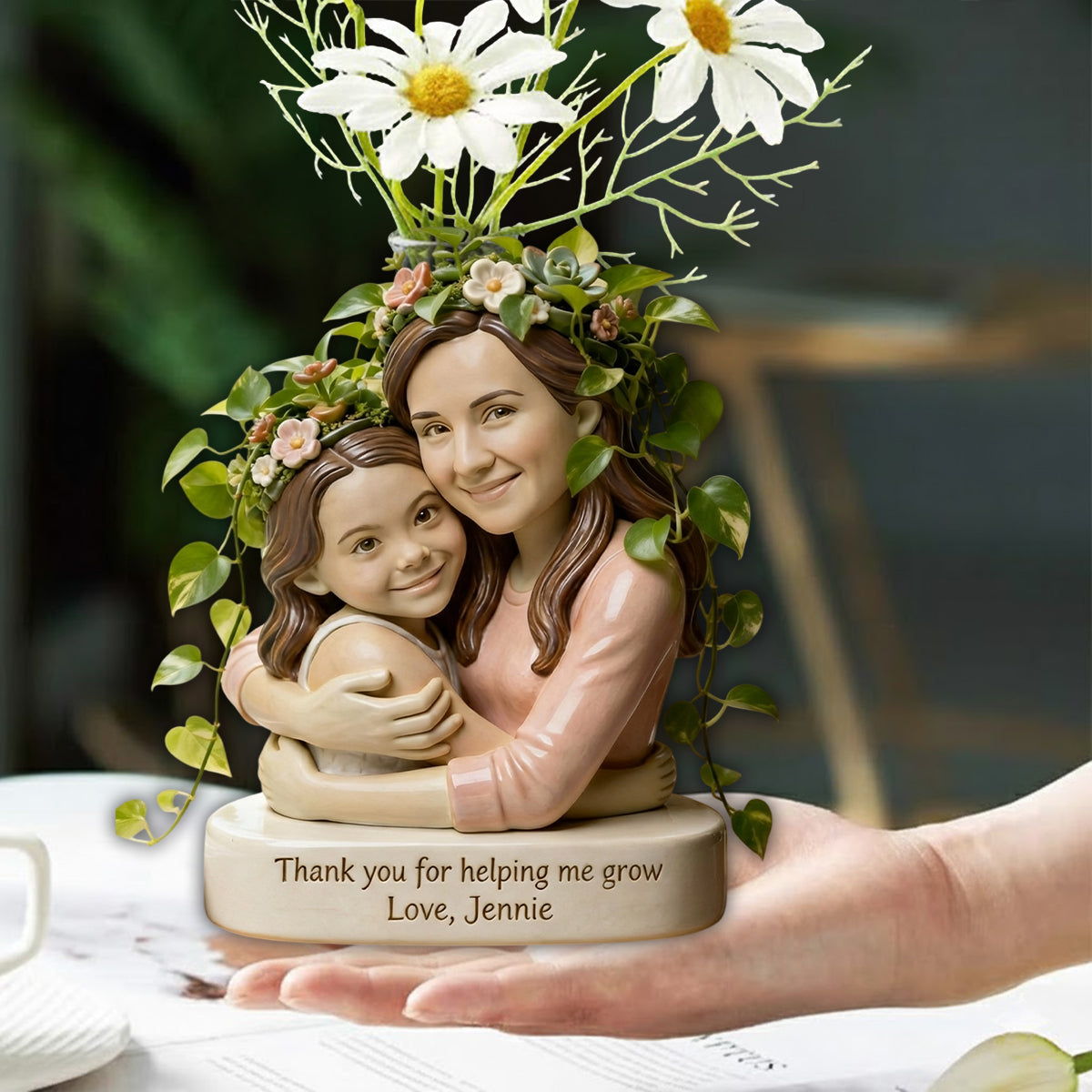 Individuell gestaltbare Acryl-Blumenvase nach Foto – personalisierte Gartenvase in Sonderform