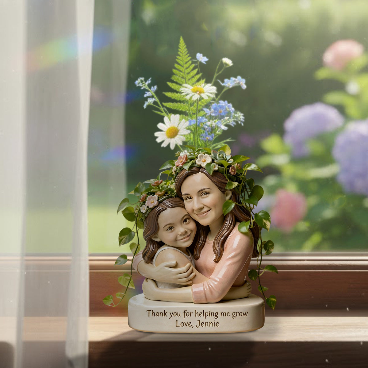 Individuell gestaltbare Acryl-Blumenvase nach Foto – personalisierte Gartenvase in Sonderform
