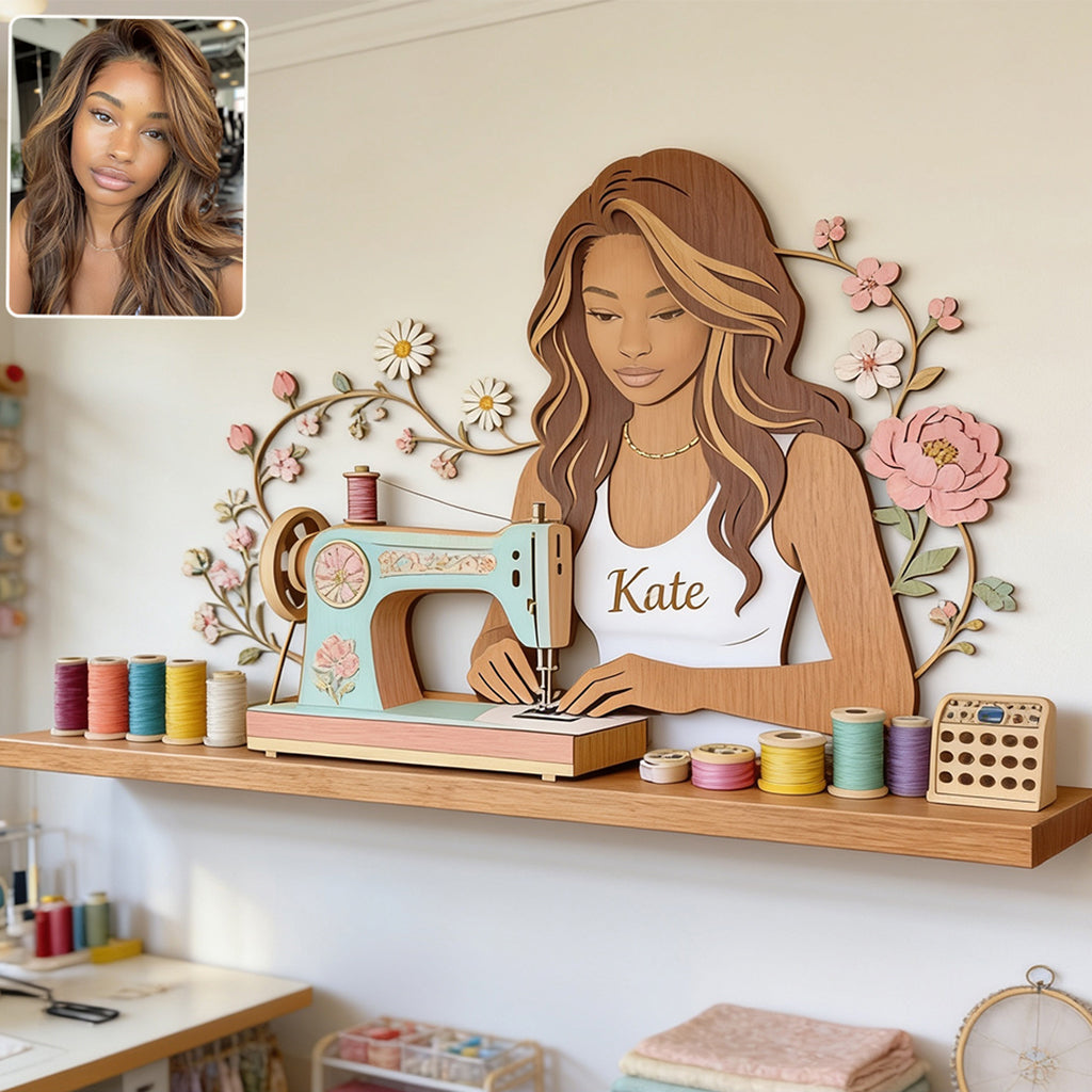 Sewing Is My Therapy - Personalized Sewing Wooden Floating Shelf