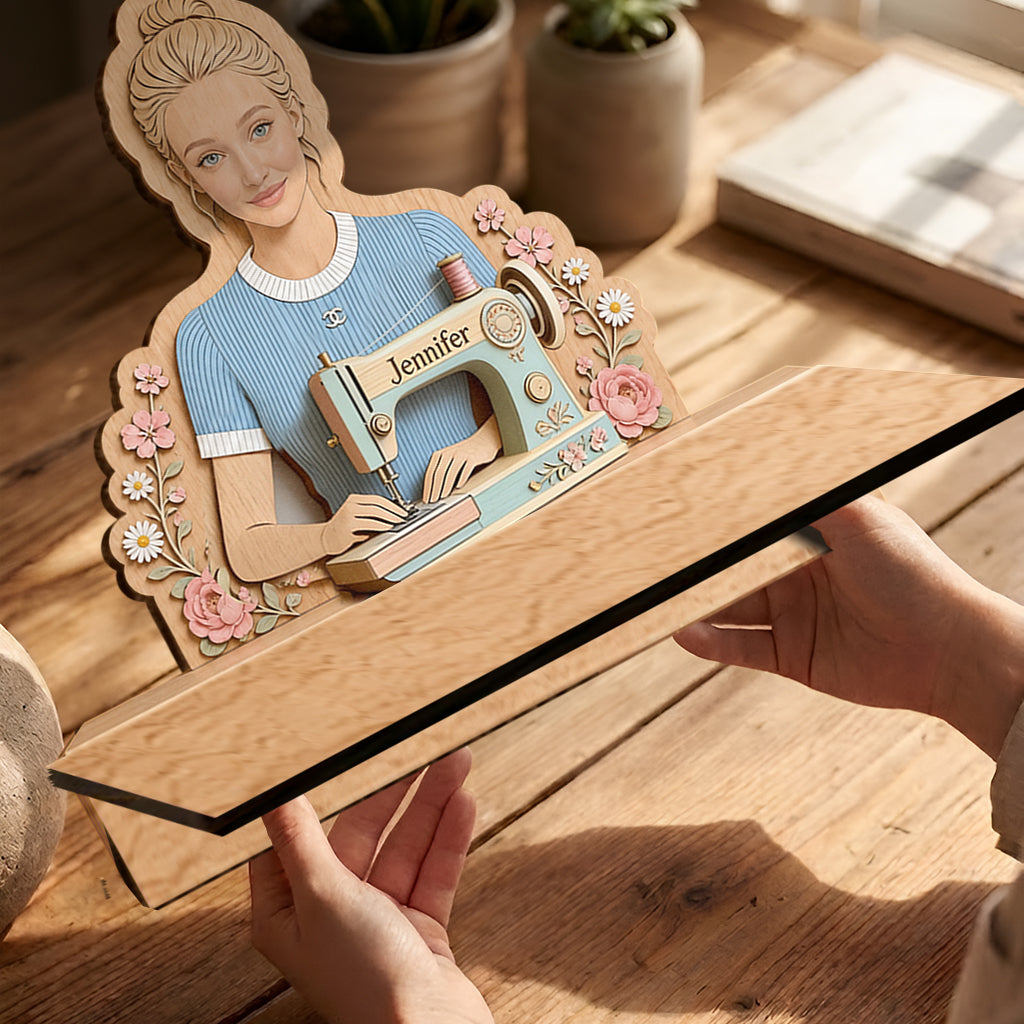 Sewing Is My Therapy - Personalized Sewing Wooden Floating Shelf