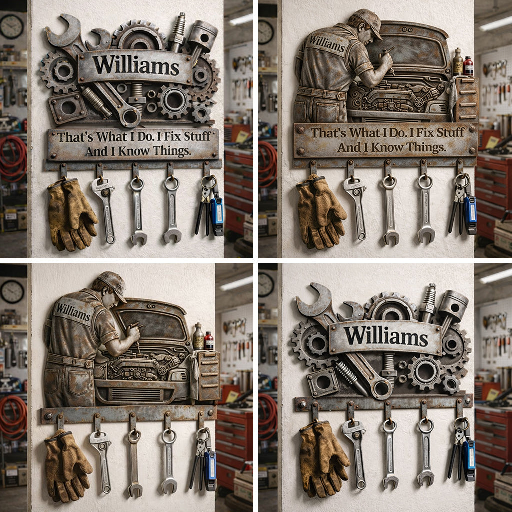 Cadeau pour mécanicien - Support mural personnalisé pour mécanicien