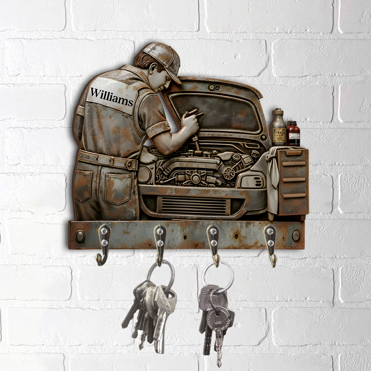 Cadeau pour mécanicien - Support mural personnalisé pour mécanicien
