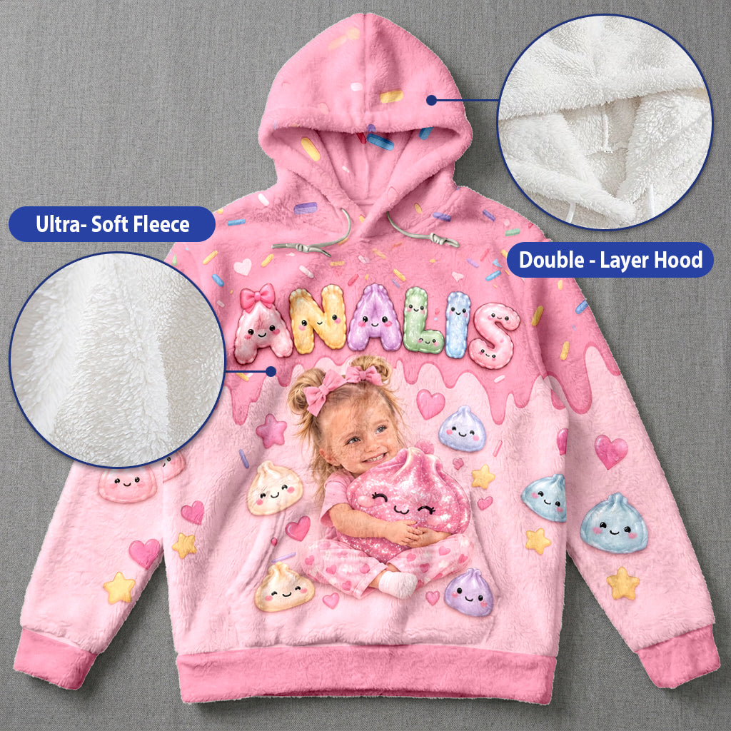 Just A Kid Who Loves Squishies - Personalized Kid Fleece Hoodie