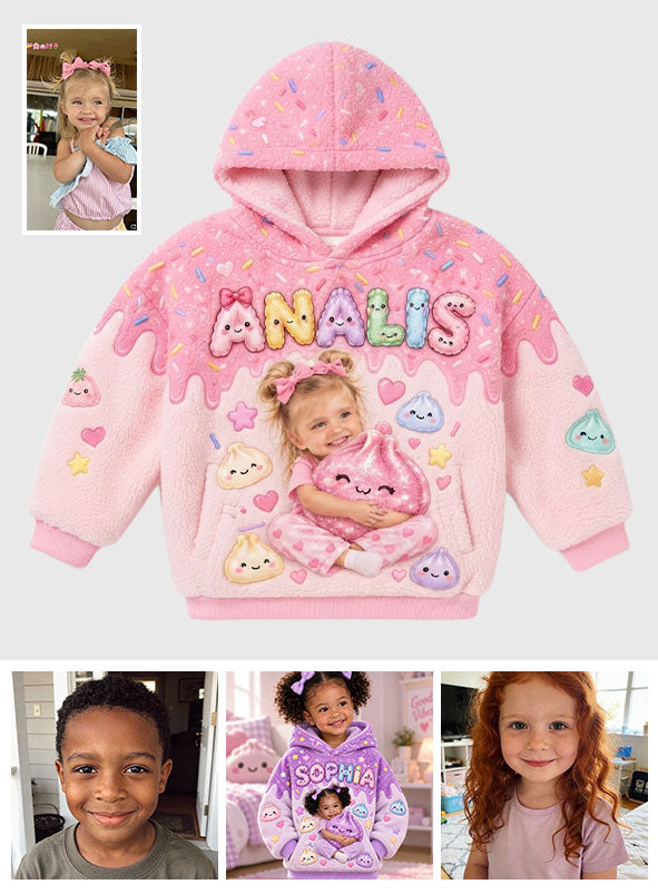Just A Kid Who Loves Squishies - Personalized Kid Fleece Hoodie