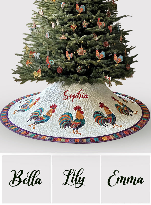 J'adore les poulets - Jupe de sapin personnalisée en forme de poulet