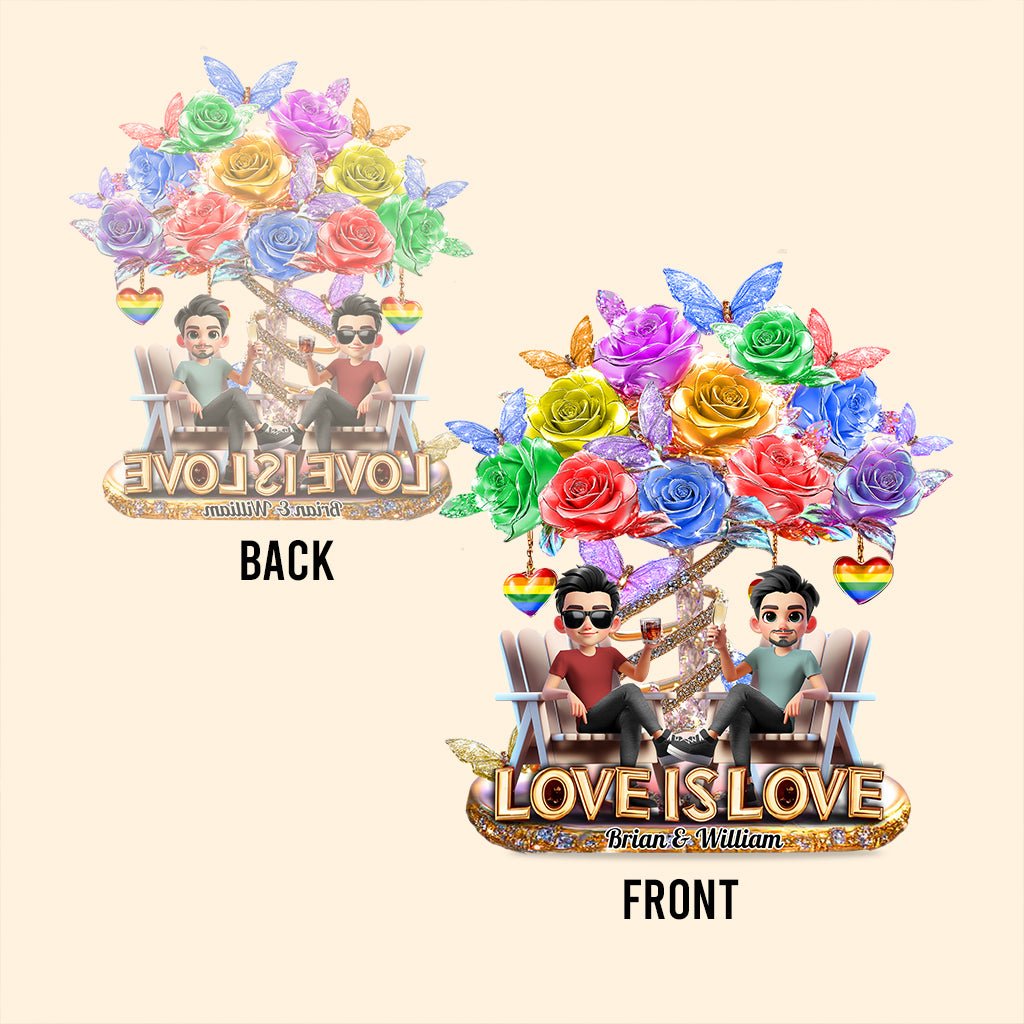 Love Is Love - Personalized LGBT Support Custom Shaped Acrylic Plaque