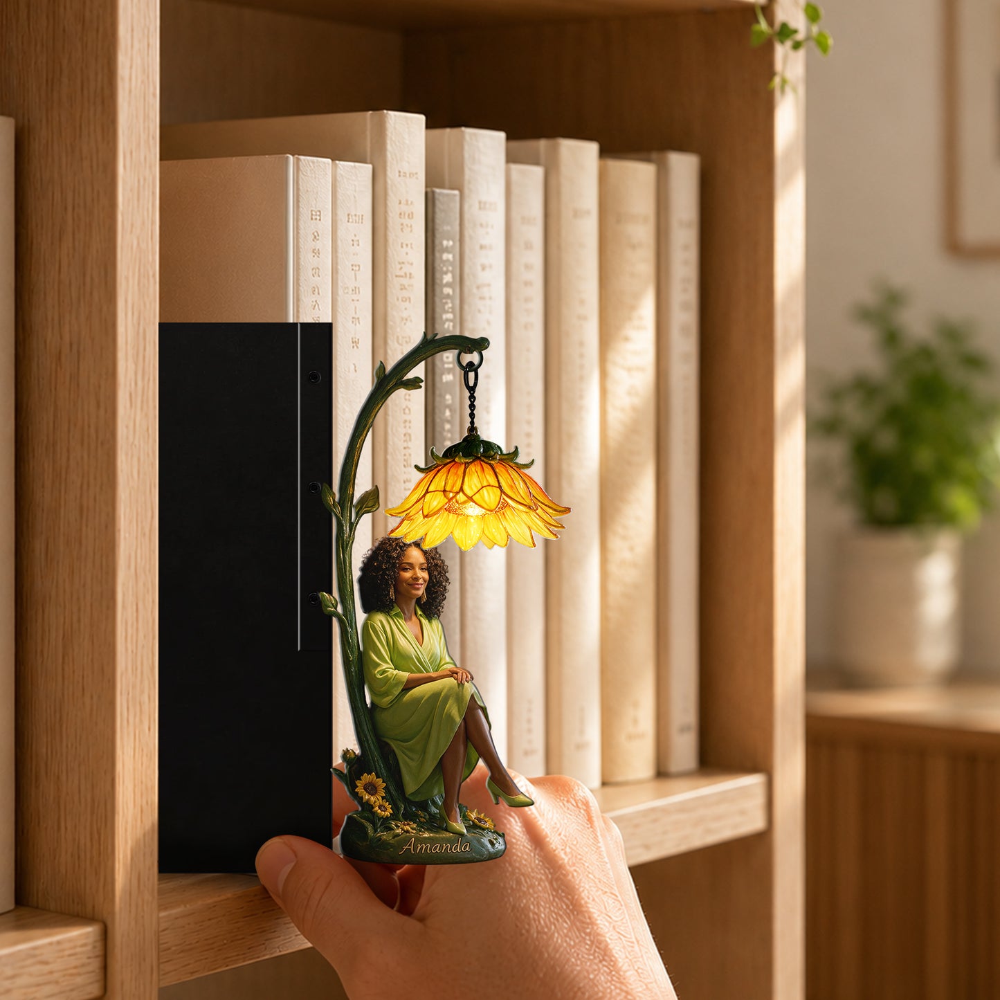 Personalisierte Monatsblumen-Lampe - Individuelle Selbstliebe Bücherregal-Lampe