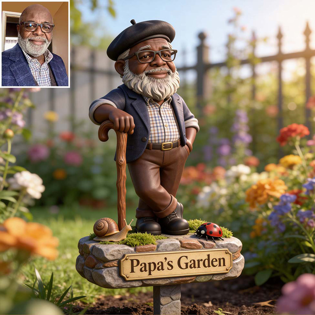 Panneau de Jardin Personnalisé - Photo de Papi - Signalisation en Acrylique