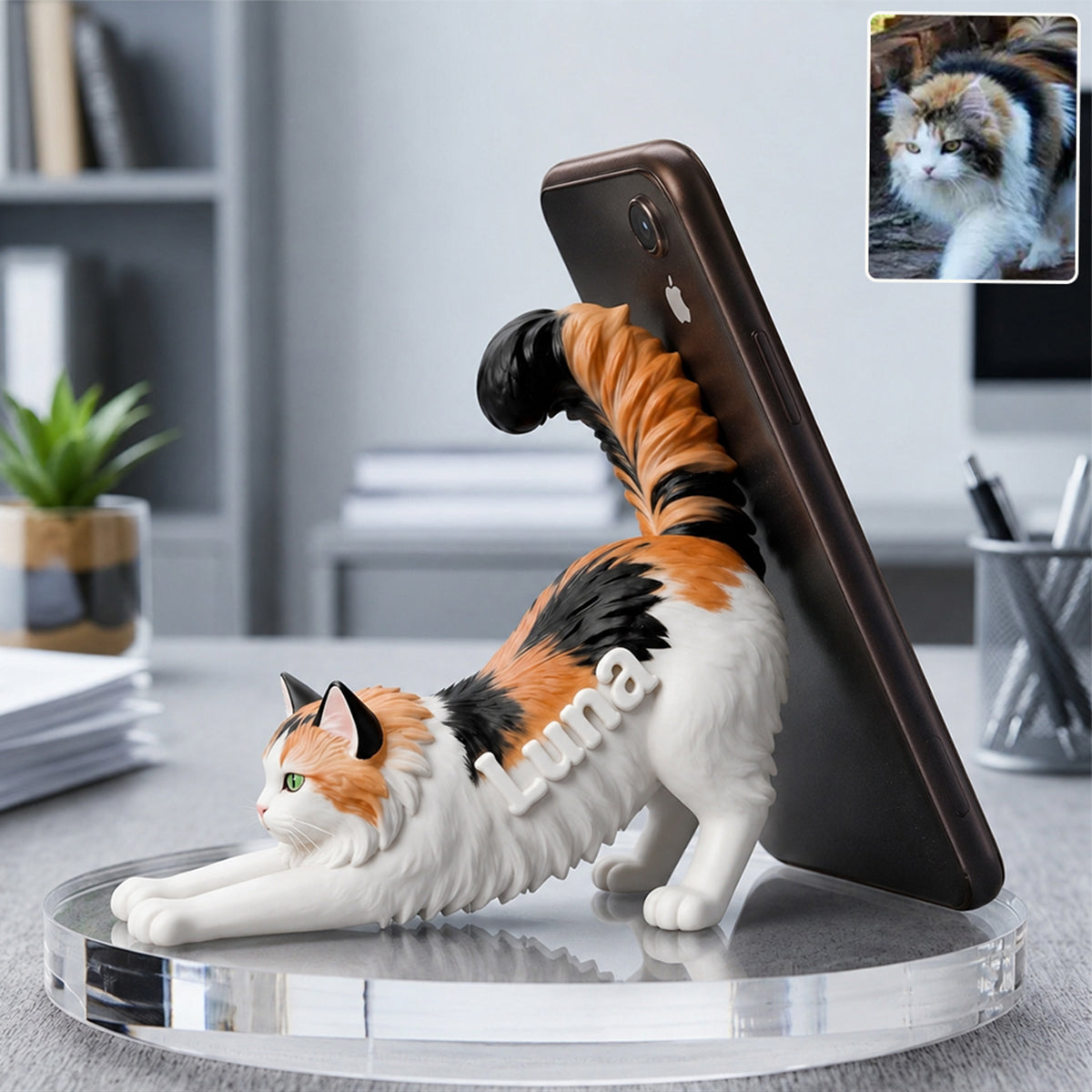 Support de téléphone/tablette personnalisé pour chat - Nice Stretch