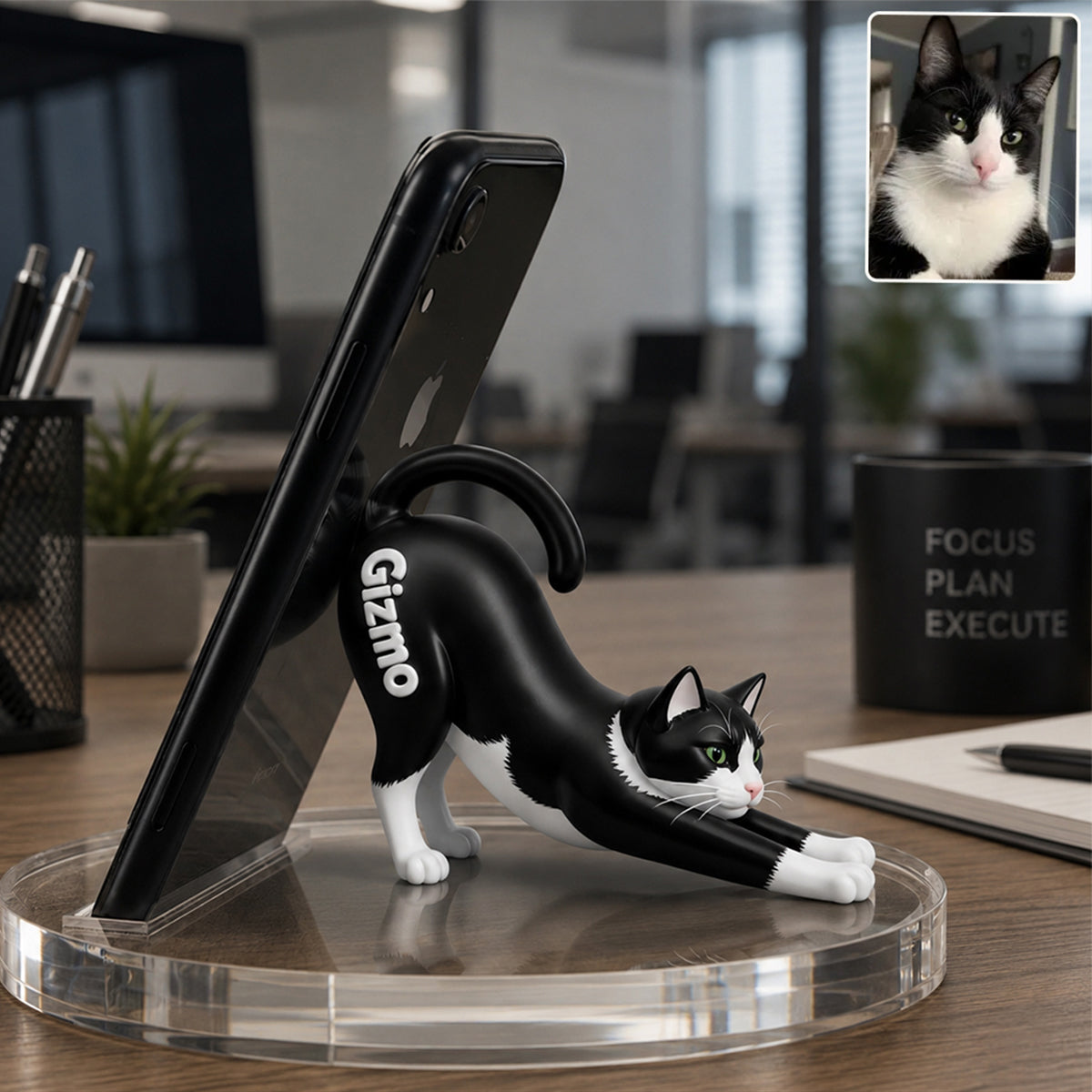 Support de téléphone/tablette personnalisé pour chat - Nice Stretch