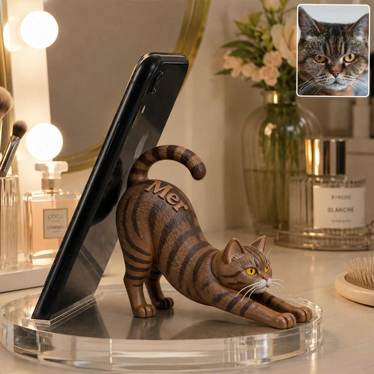 Support de téléphone/tablette personnalisé pour chat - Nice Stretch