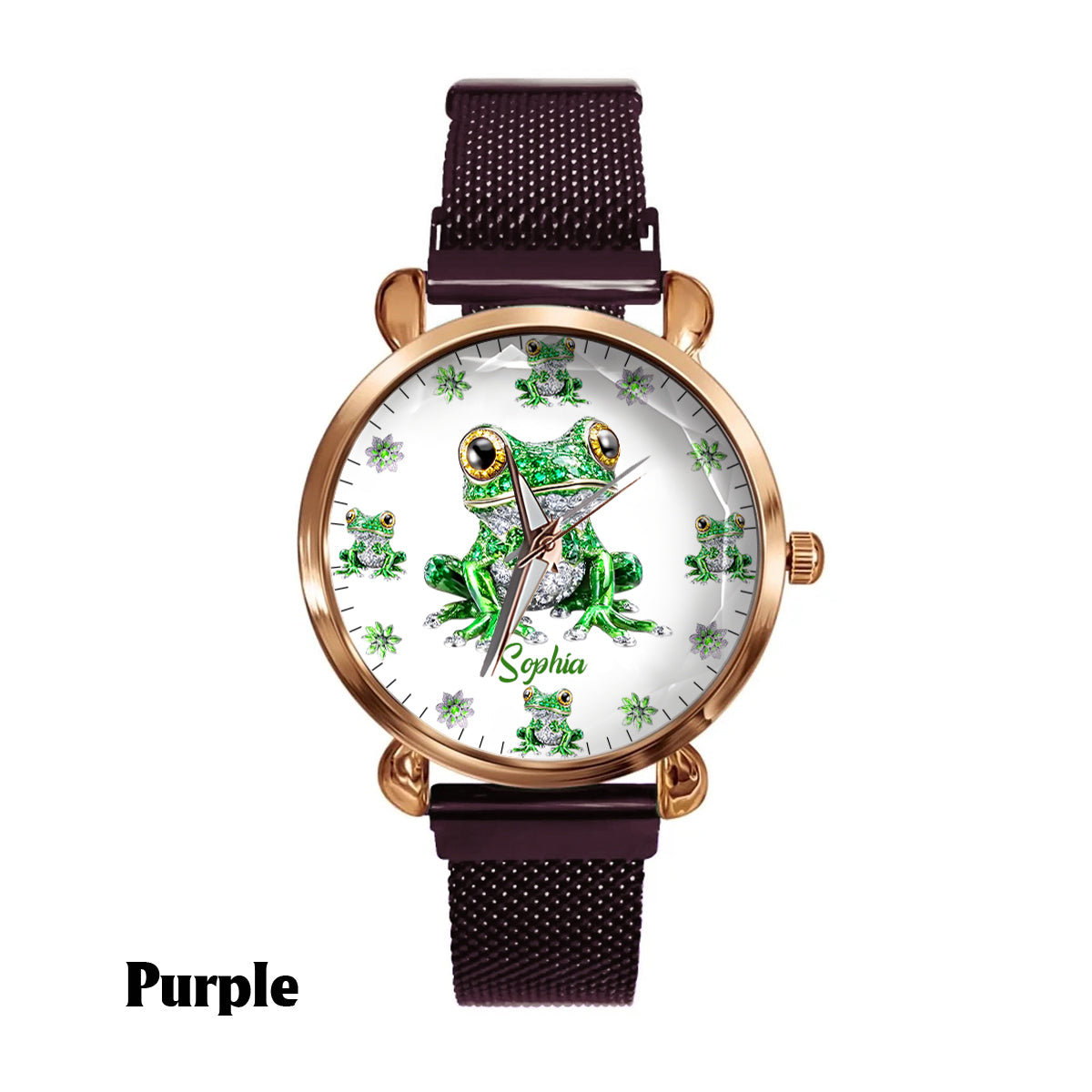 Liebe Frösche – Personalisierte Frosch-Damenhanduhr 