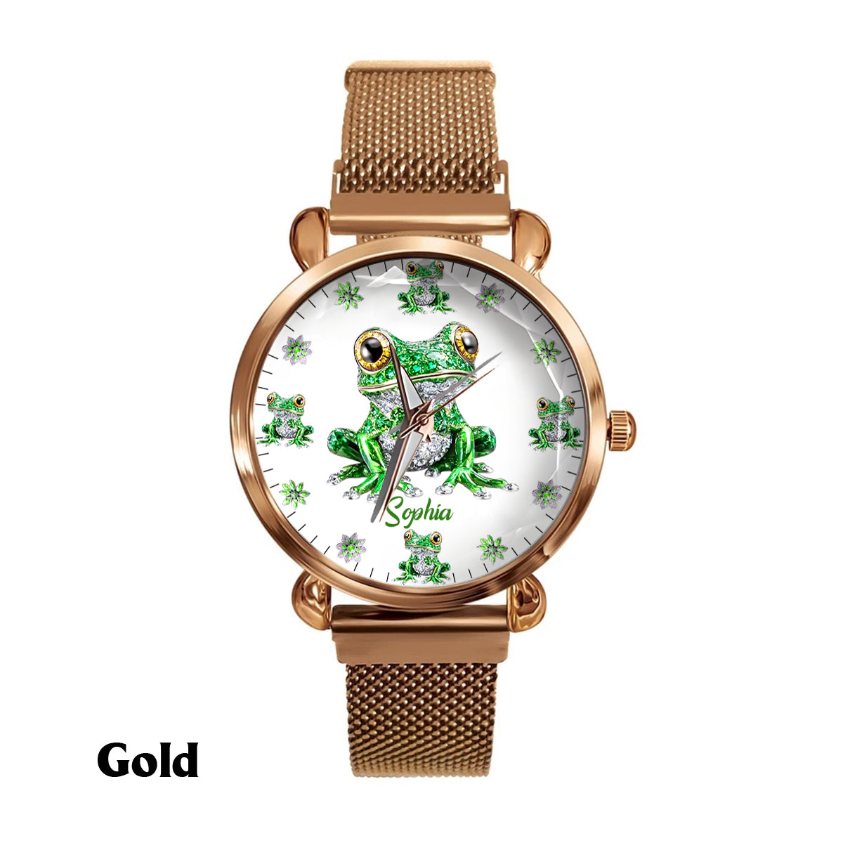 Liebe Frösche – Personalisierte Frosch-Damenhanduhr 