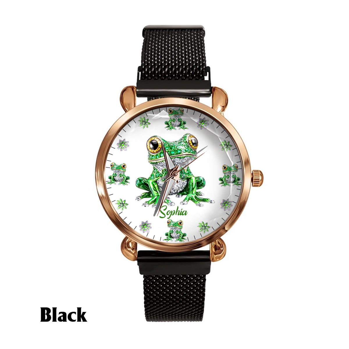 Liebe Frösche – Personalisierte Frosch-Damenhanduhr 