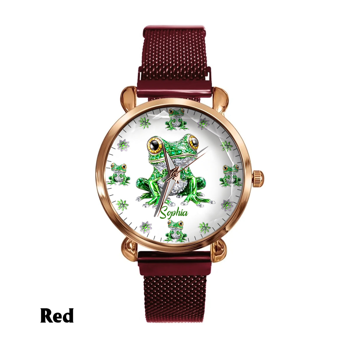 Liebe Frösche – Personalisierte Frosch-Damenhanduhr 