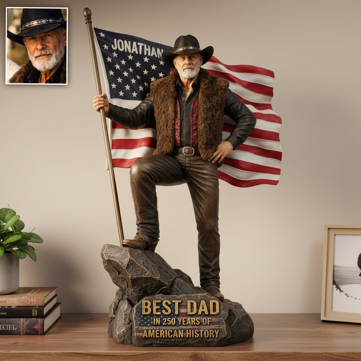 Bester Papa/Opa... In 250 Jahren Amerika - Personalisierte Vater Acrylplakette