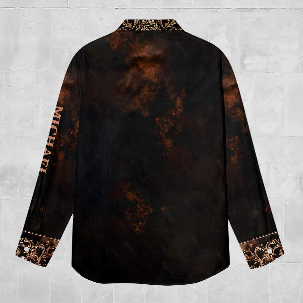 Skull Cowboy - Personalized Skull Button-Up Shirt