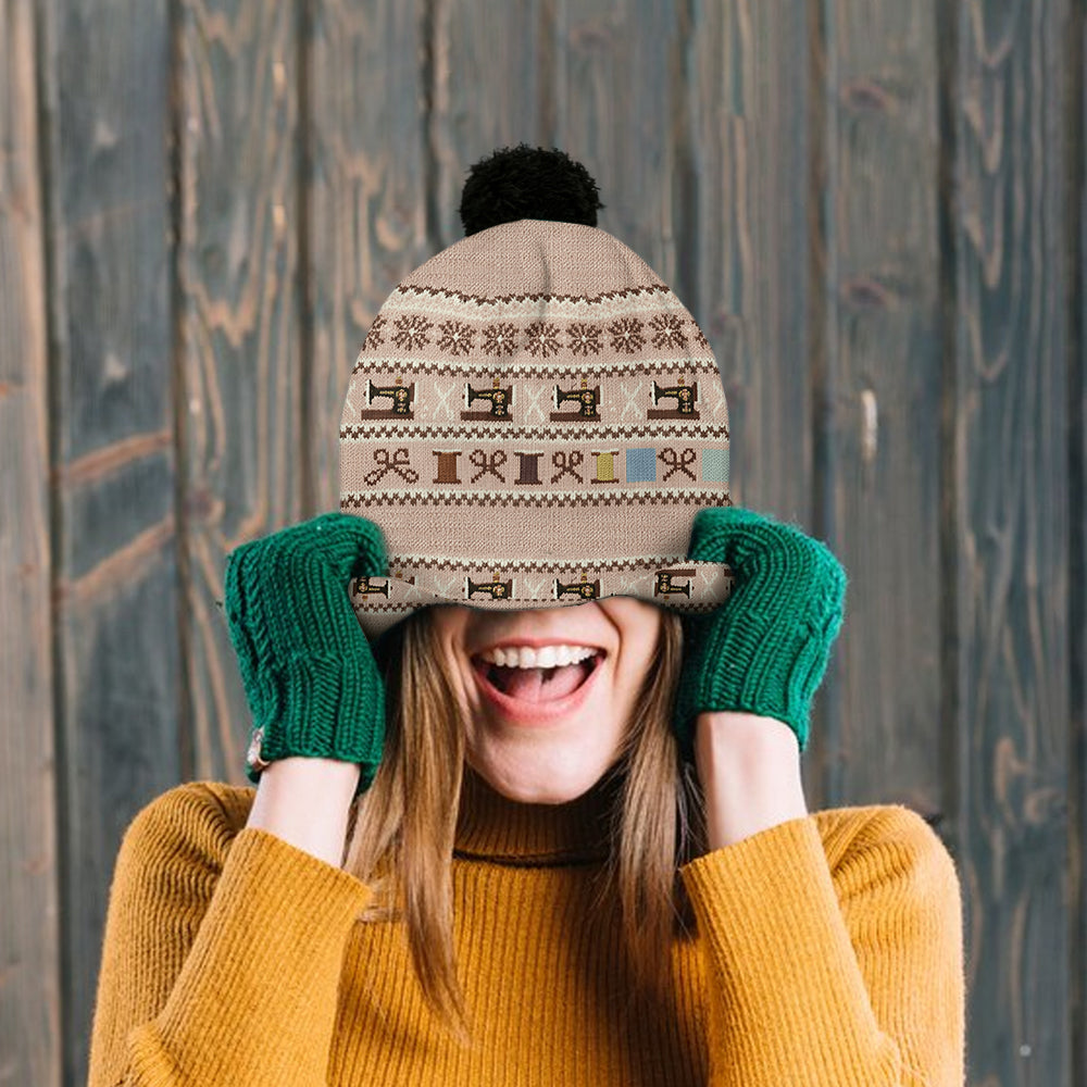 Machine à coudre et bobine de fil - Bonnet de couture personnalisé