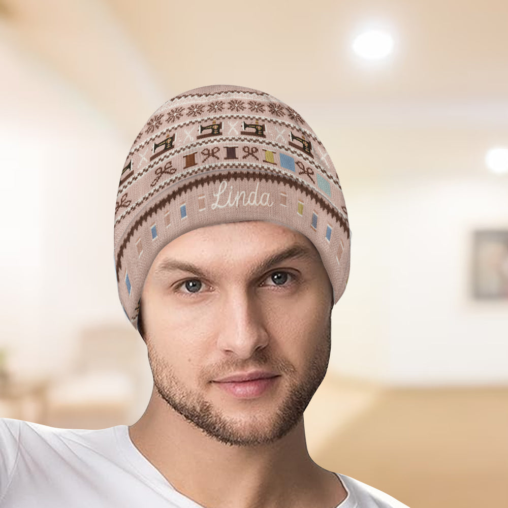 Machine à coudre et bobine de fil - Bonnet de couture personnalisé