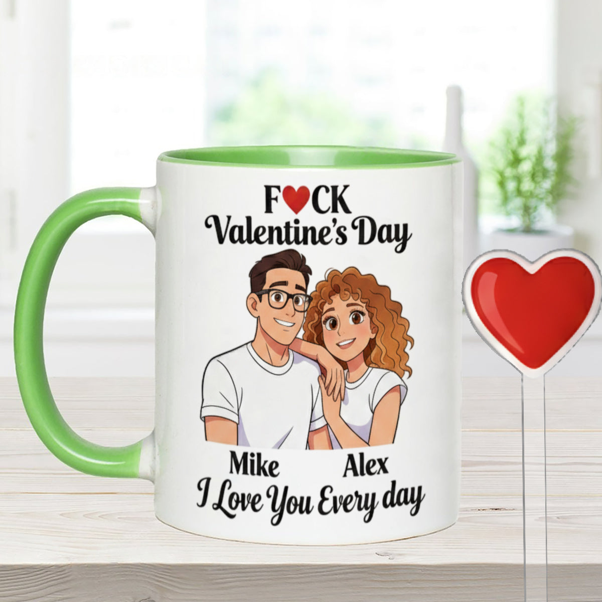 Cadeau personnalisé pour couple à partir de n'importe quelle photo - Mug assorti avec agitateurs en acrylique