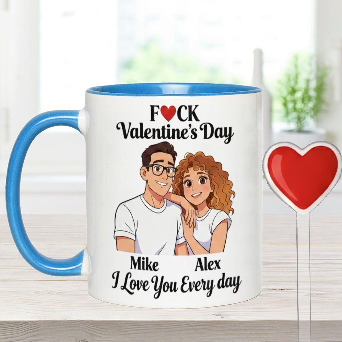 Cadeau personnalisé pour couple à partir de n'importe quelle photo - Mug assorti avec agitateurs en acrylique