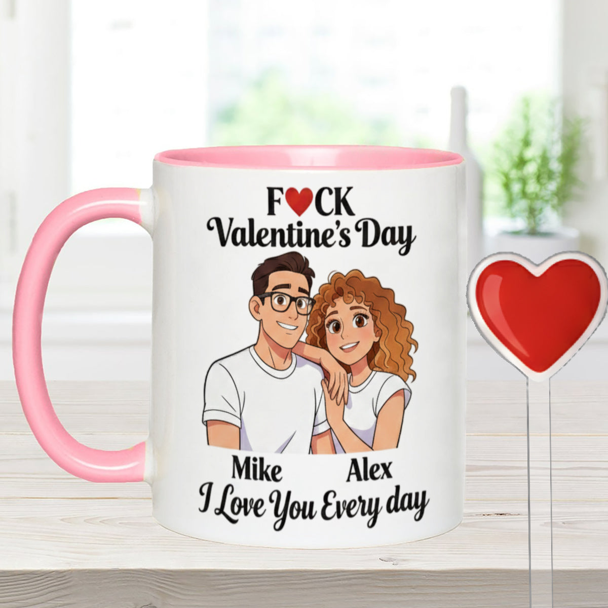 Cadeau personnalisé pour couple à partir de n'importe quelle photo - Mug assorti avec agitateurs en acrylique