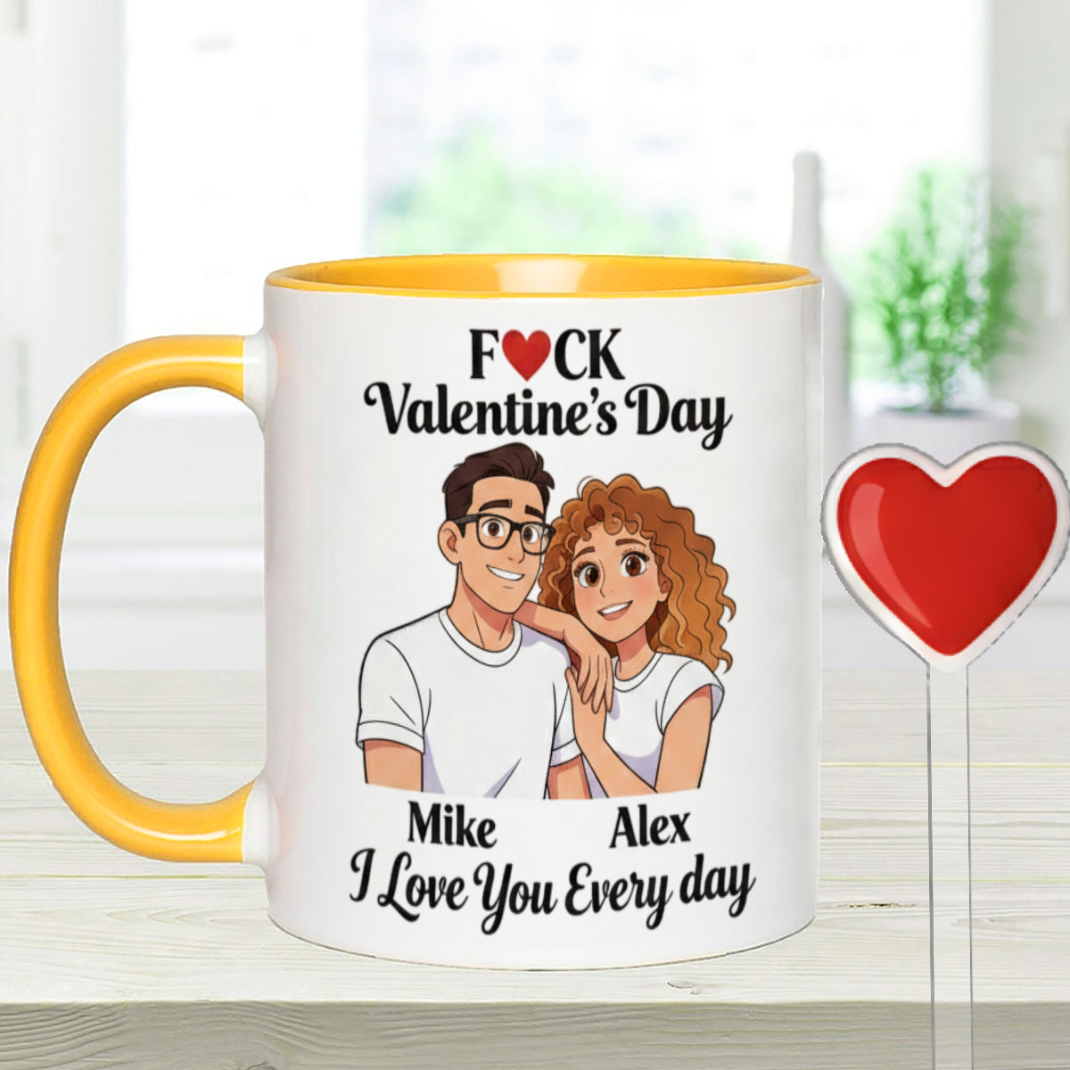 Cadeau personnalisé pour couple à partir de n'importe quelle photo - Mug assorti avec agitateurs en acrylique