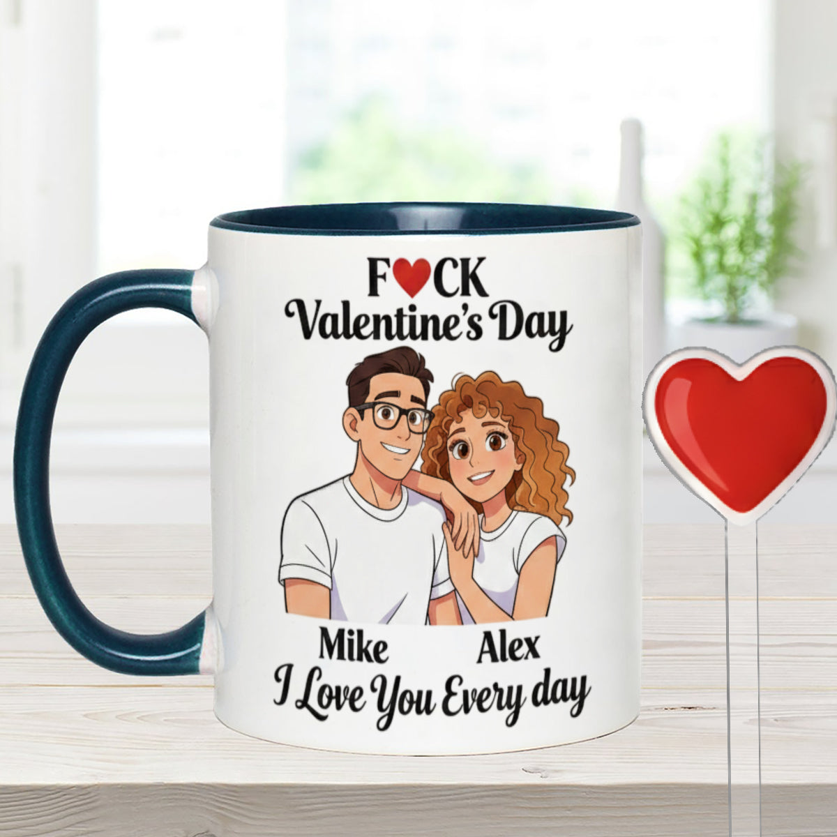 Cadeau personnalisé pour couple à partir de n'importe quelle photo - Mug assorti avec agitateurs en acrylique