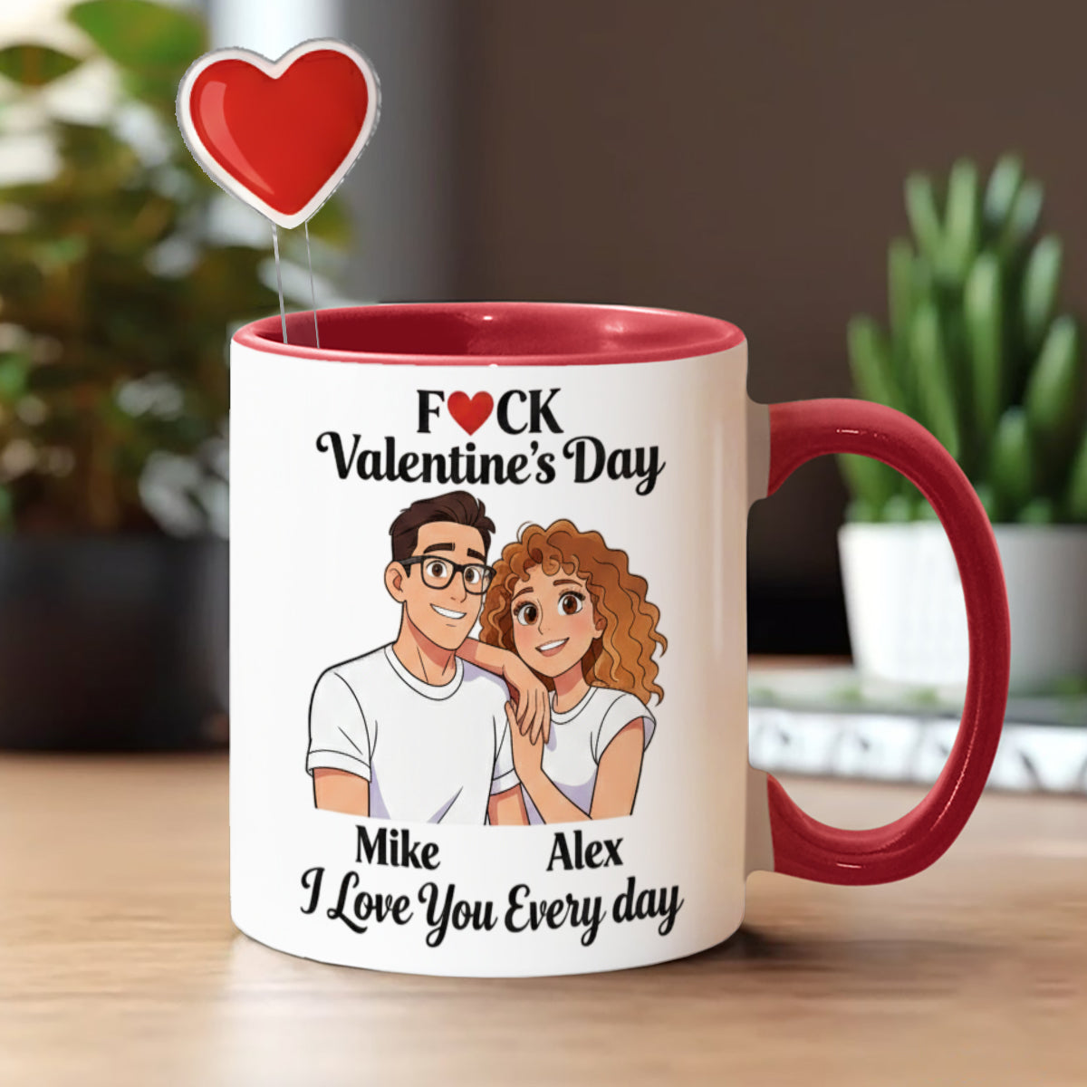 Cadeau personnalisé pour couple à partir de n'importe quelle photo - Mug assorti avec agitateurs en acrylique