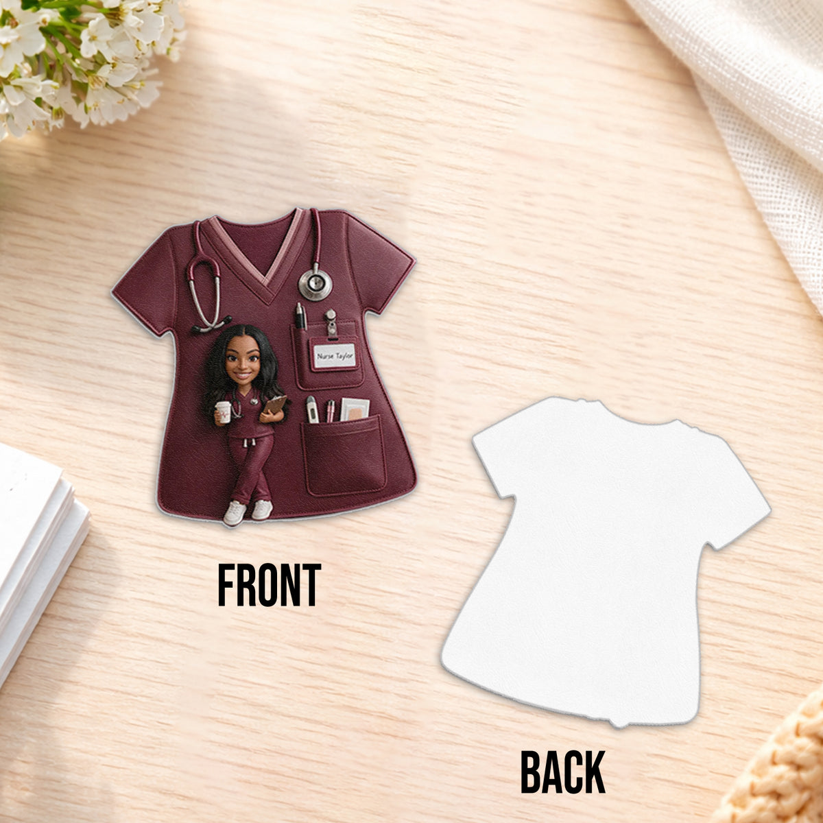 Custom Backpack For Nurse, Custom From Any Photo - Personalized Nurse Changeable Leather Patch Backpack