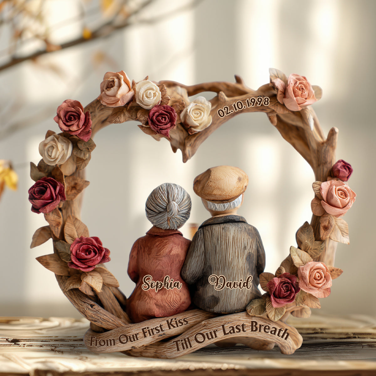 From Our First Kiss to Our Last Breath - Personalized Couple Custom Shaped Acrylic Plaque