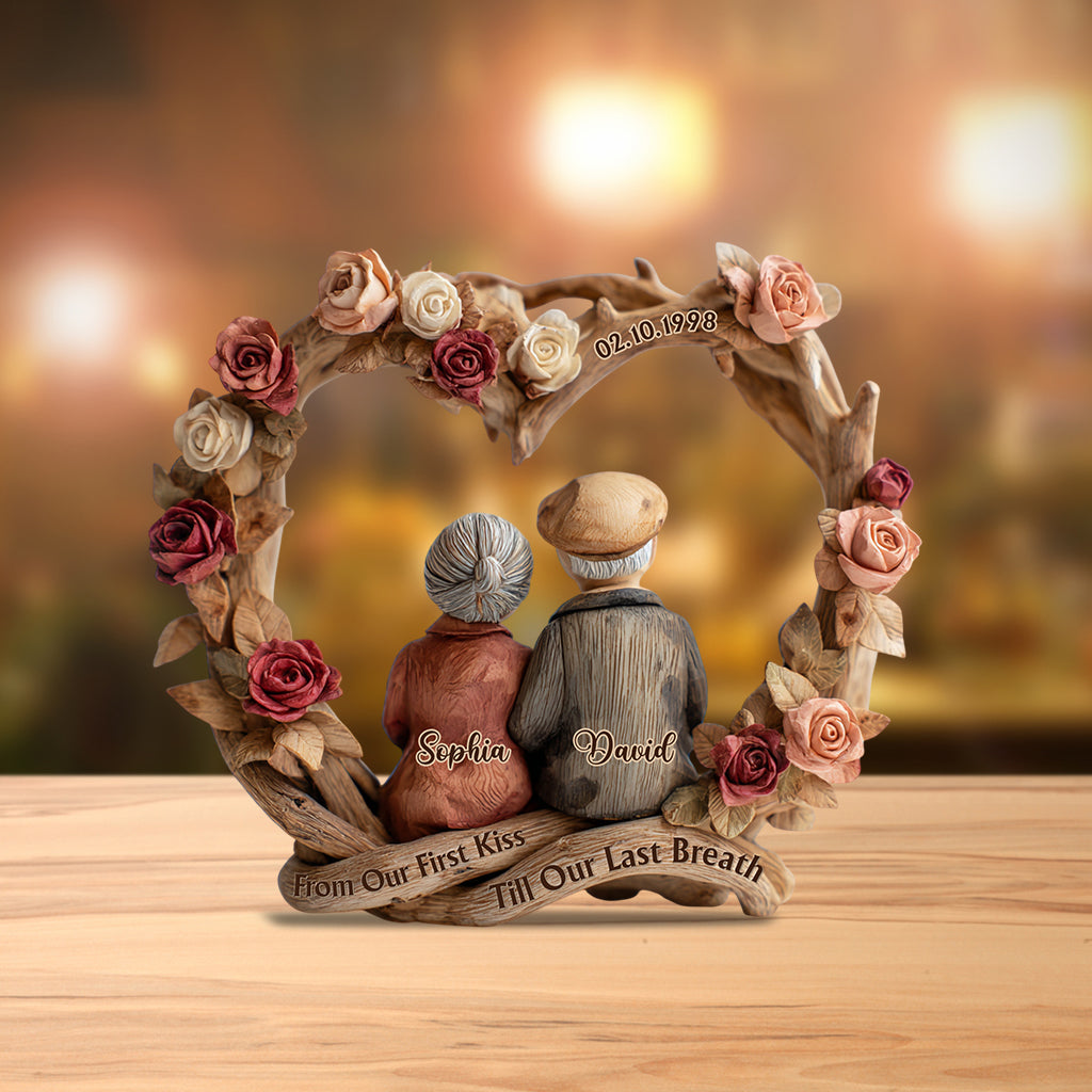 From Our First Kiss to Our Last Breath - Personalized Couple Custom Shaped Acrylic Plaque