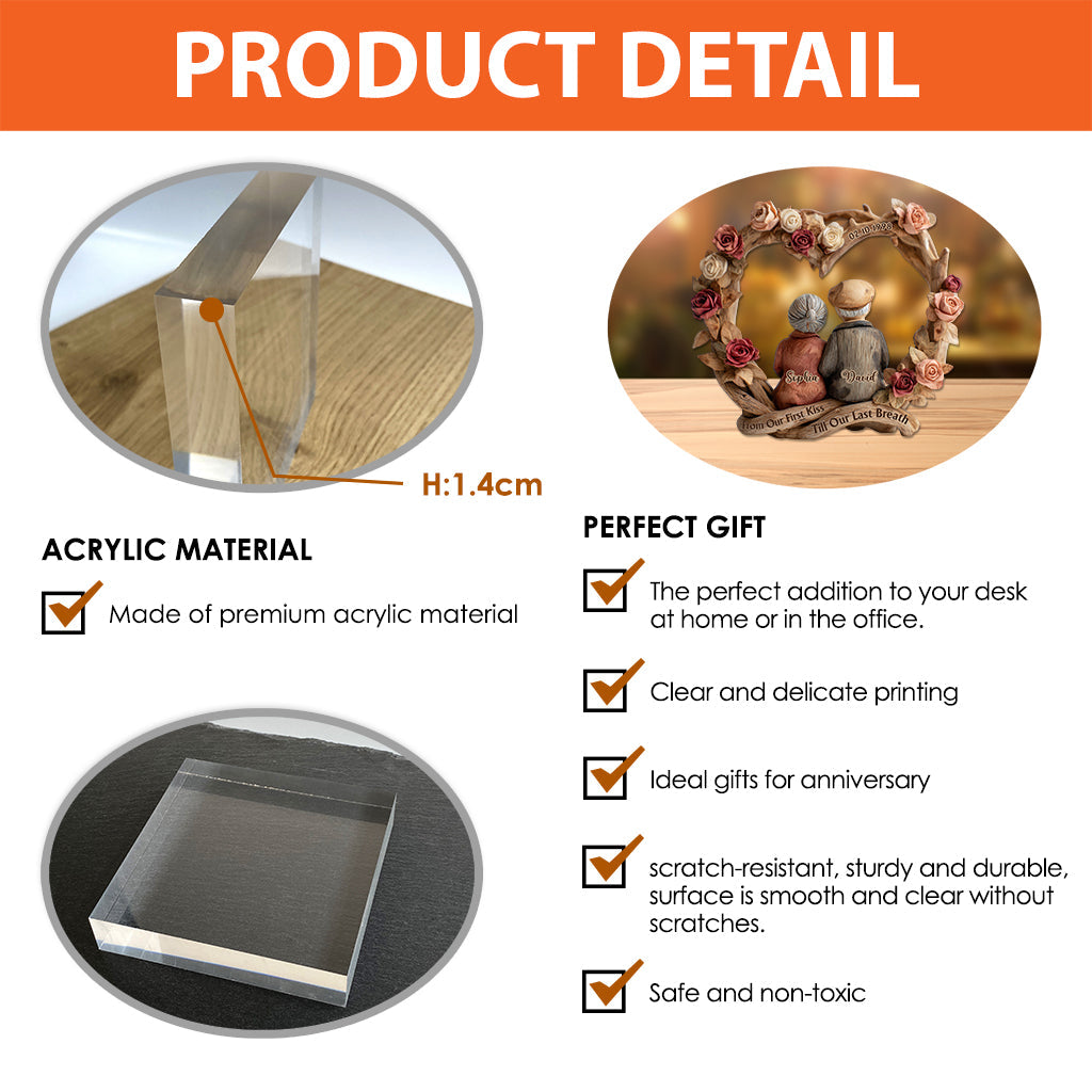 From Our First Kiss to Our Last Breath - Personalized Couple Custom Shaped Acrylic Plaque