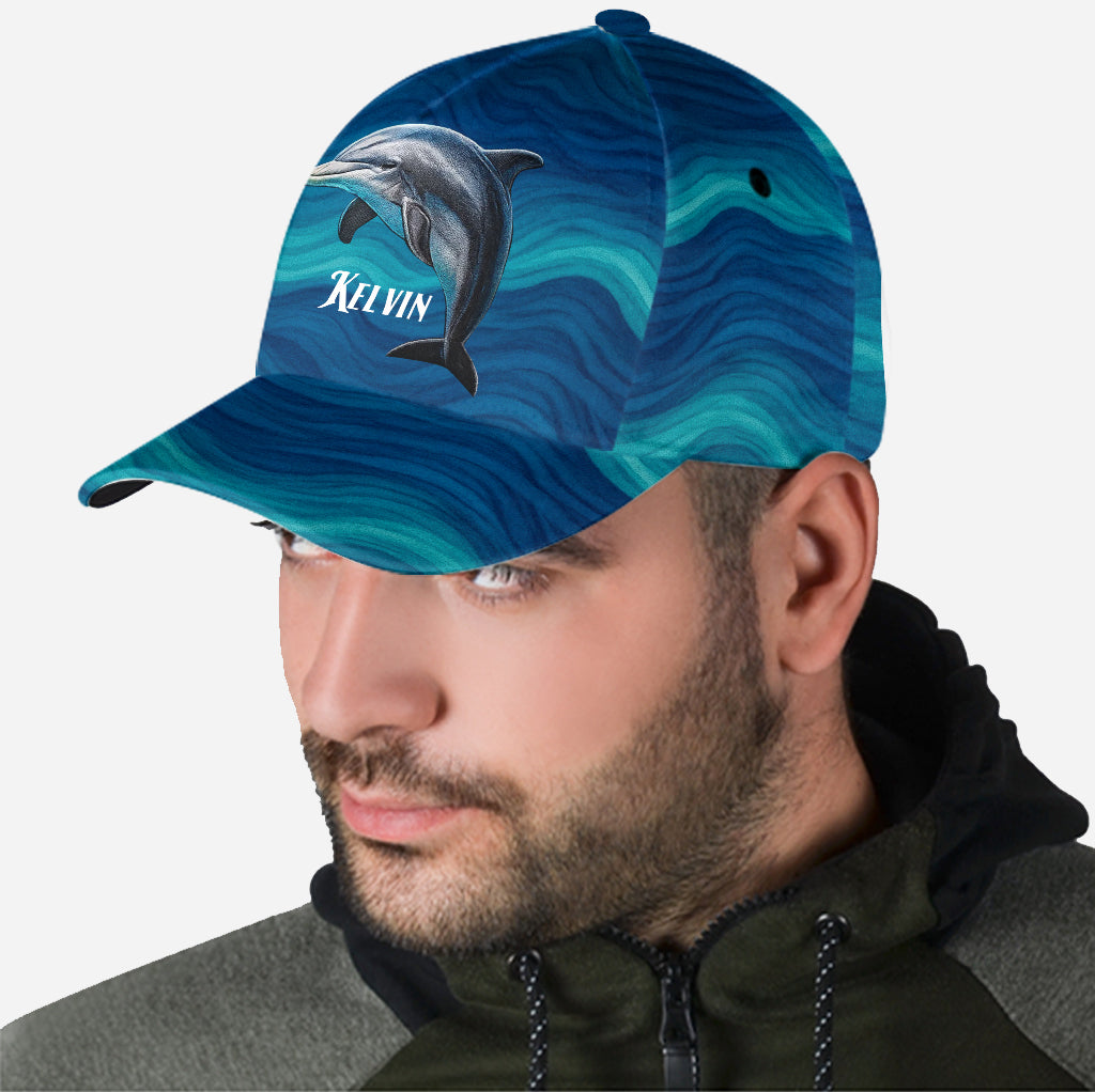 Delfin und Welle – Personalisierte Delfin-Klassikkappe