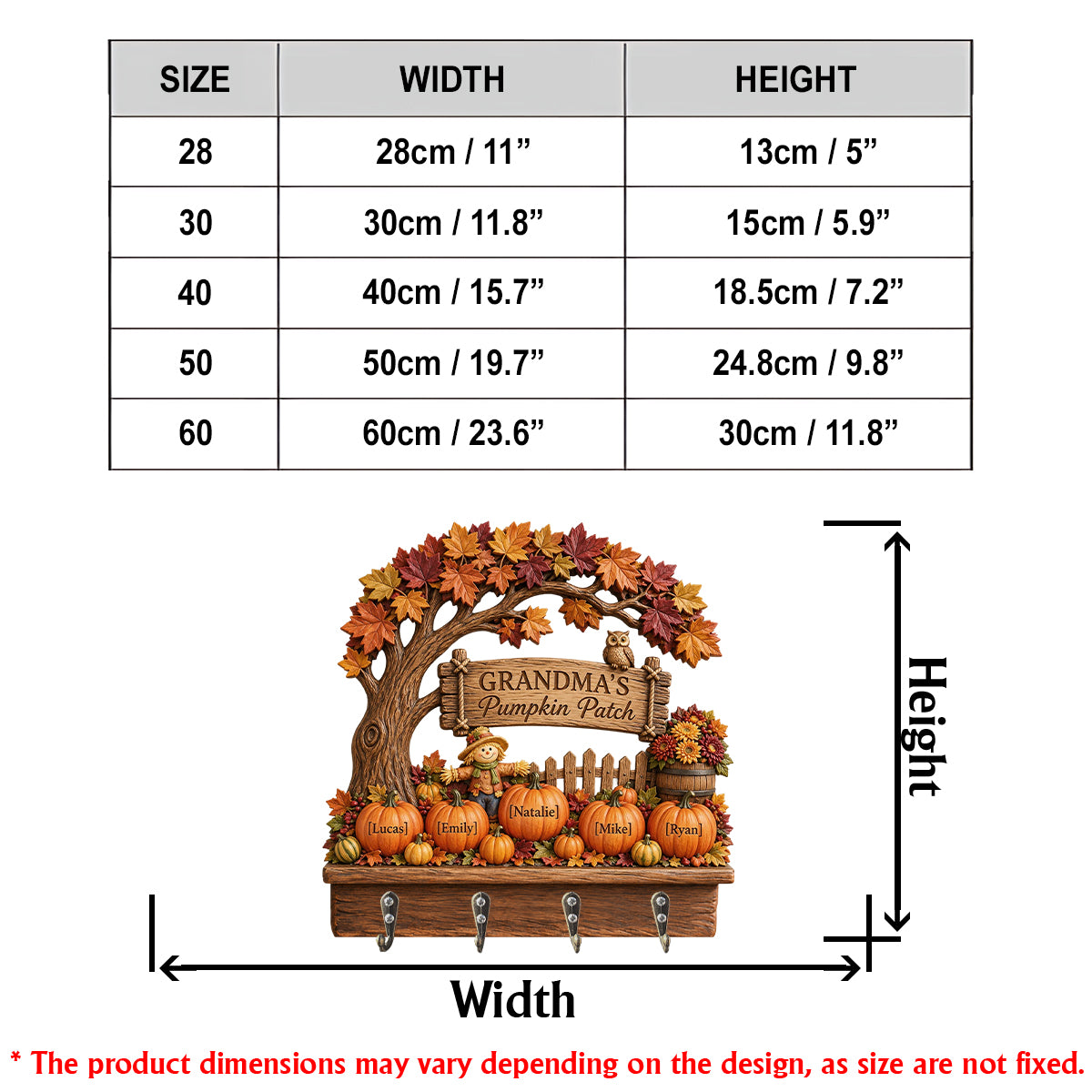 My Pumpkin Patch - Personalized Grandma Custom Shaped Hanging Rack