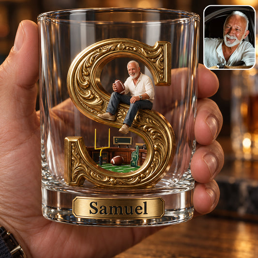 Tis The Season - Personalized Football Whiskey Glass