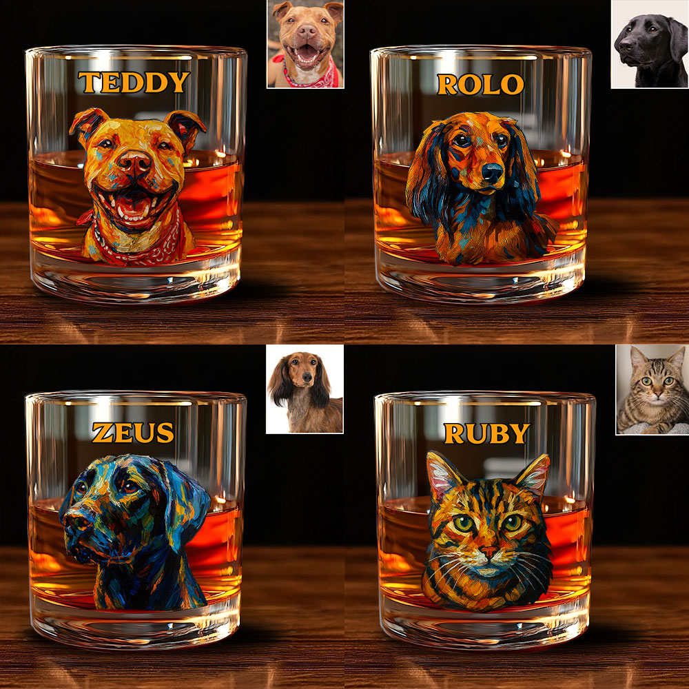 Verre à whisky personnalisé avec la photo de votre animal de compagnie - Verre à whisky pour chien
