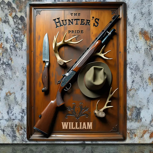 The Hunter's Pride - Personalized Hunting Rectangle Metal Sign