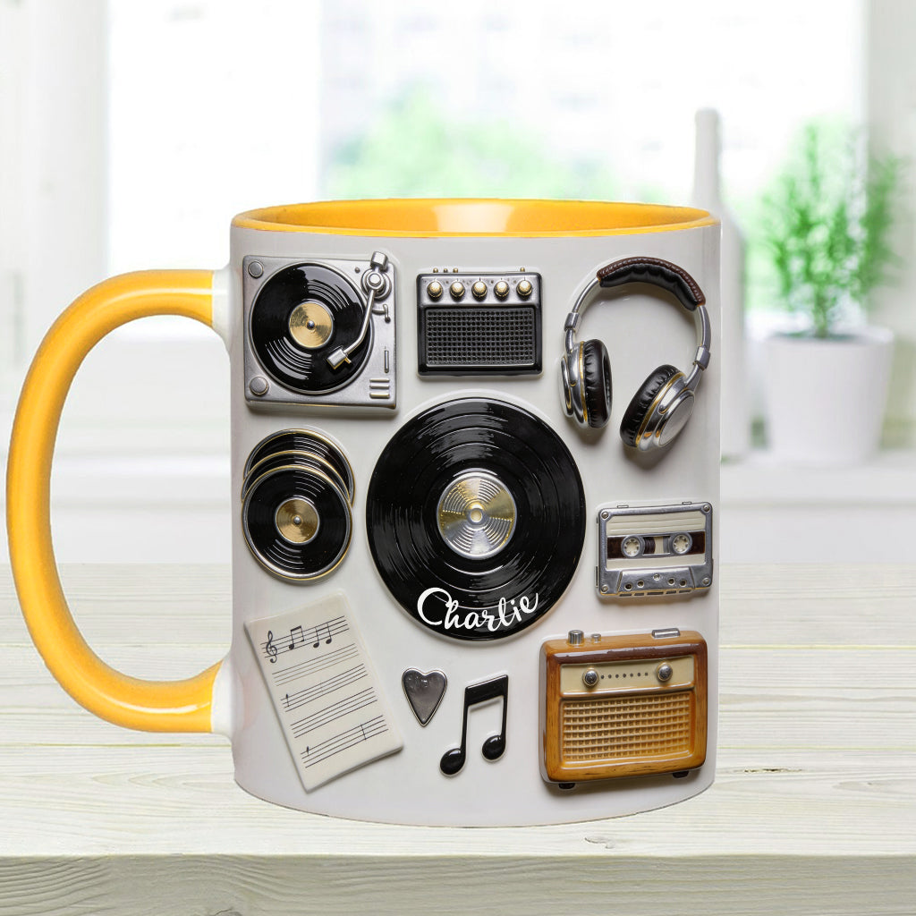 Love Vinyl - Personalized Vinyl Records Accent Mug & Coaster