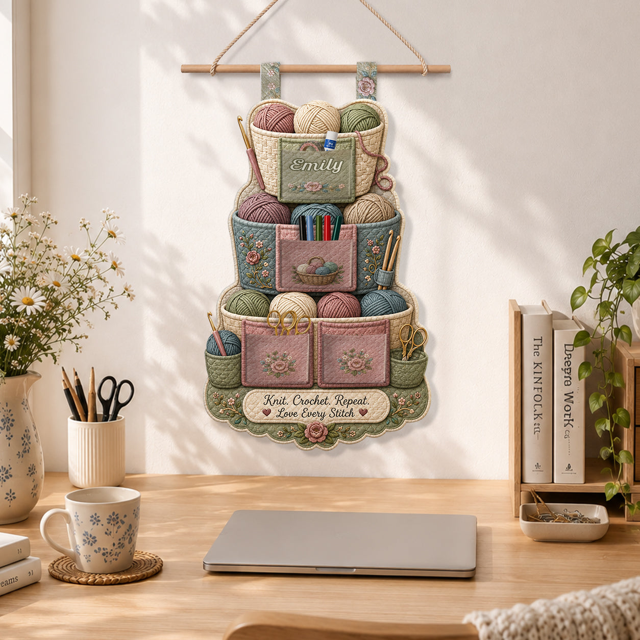 Love Crochet/Knitting - Personalized Crocheting Hanging Organizer