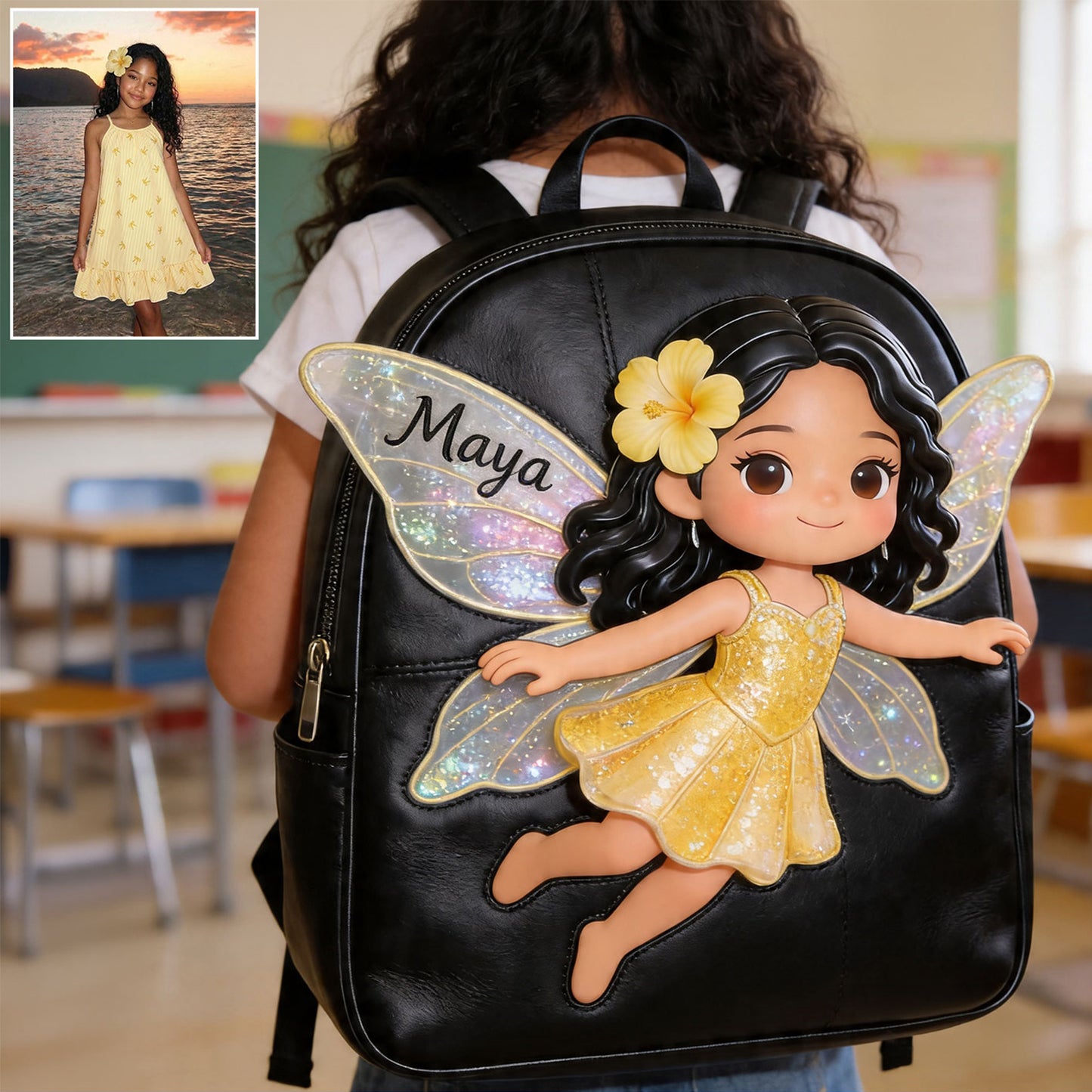 La Fée - Sac à Dos en Cuir Personnalisé pour Enfants