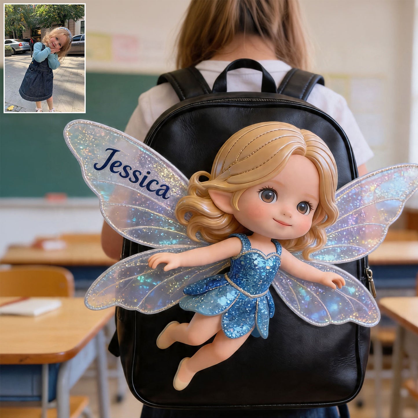 La Fée - Sac à Dos en Cuir Personnalisé pour Enfants
