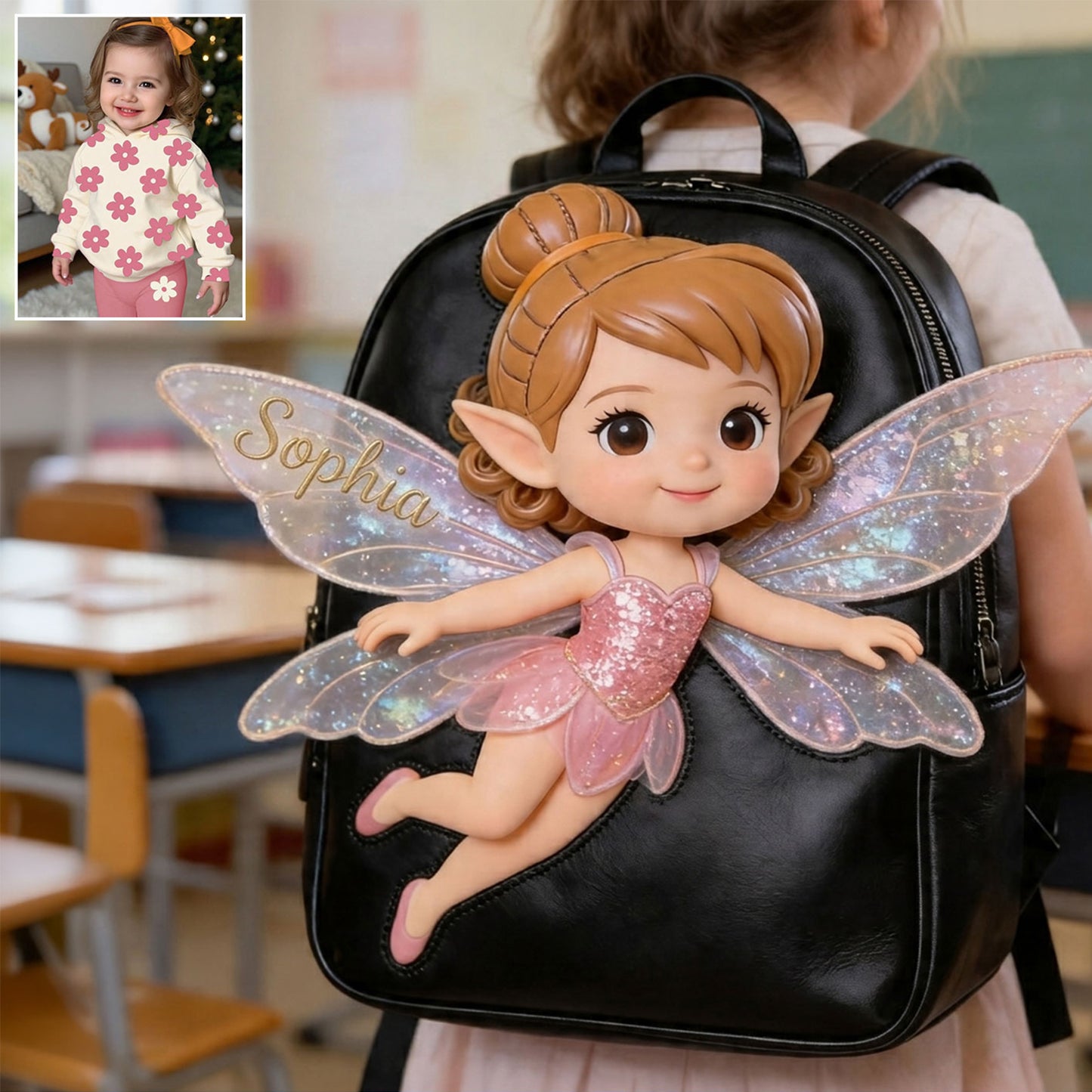 La Fée - Sac à Dos en Cuir Personnalisé pour Enfants