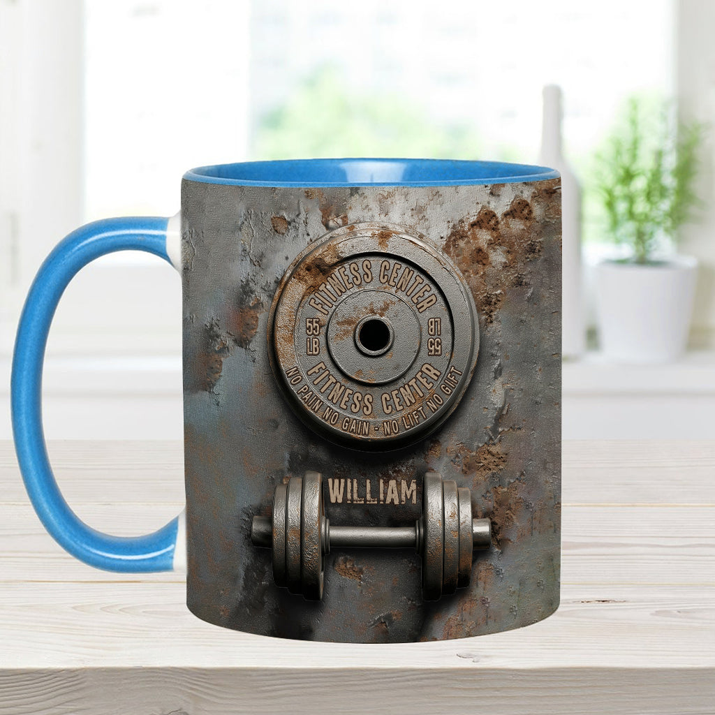 No Pain No Gain - Personalized Fitness Accent Mug